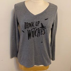 * Drink Up Witches Gray Halloween Tee, Small Final Price